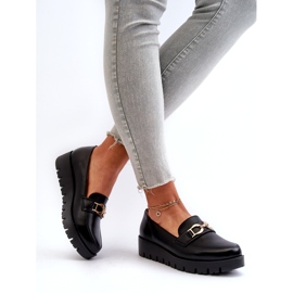 Evento Damen-Mokassins auf Plateau mit Verzierung, Schwarz 3