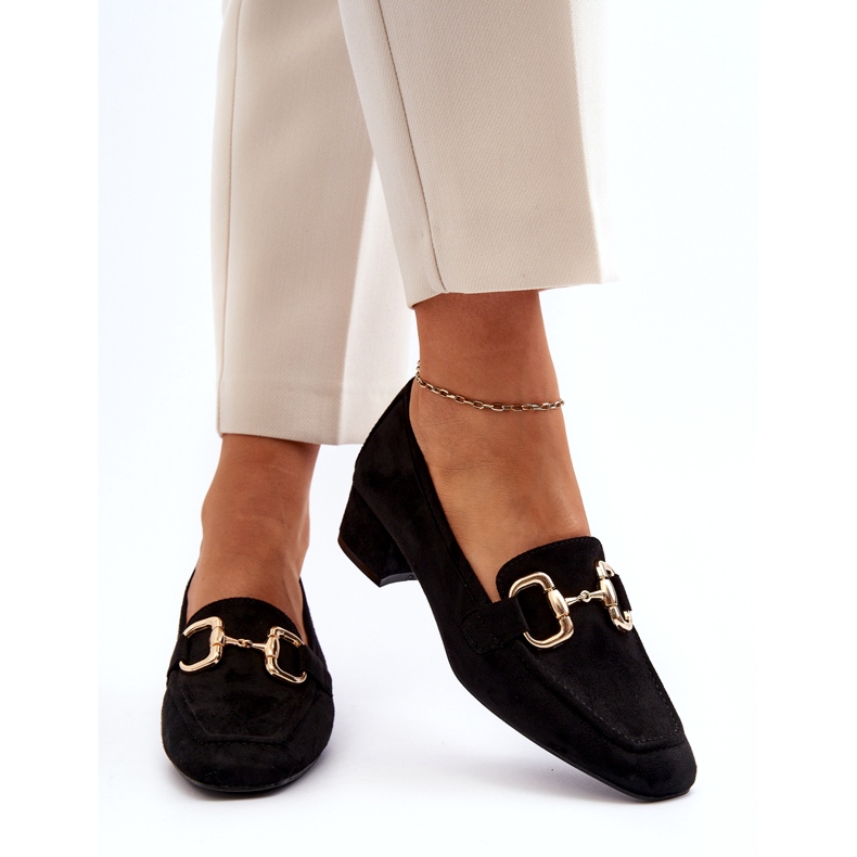 Bellucci Niedrige Blockpumps mit Verzierung, schwarz 3