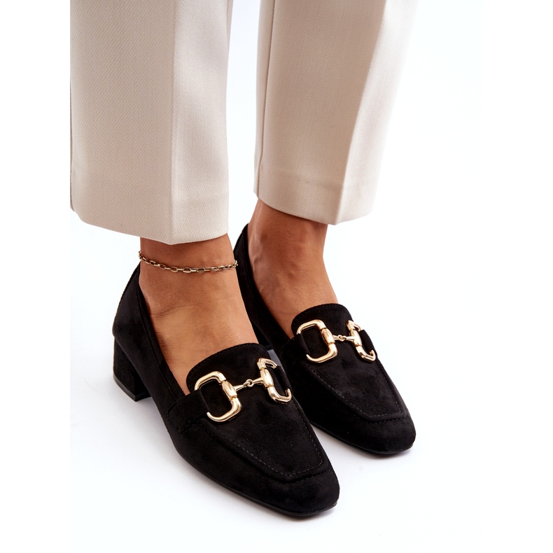 Bellucci Niedrige Blockpumps mit Verzierung, schwarz 1