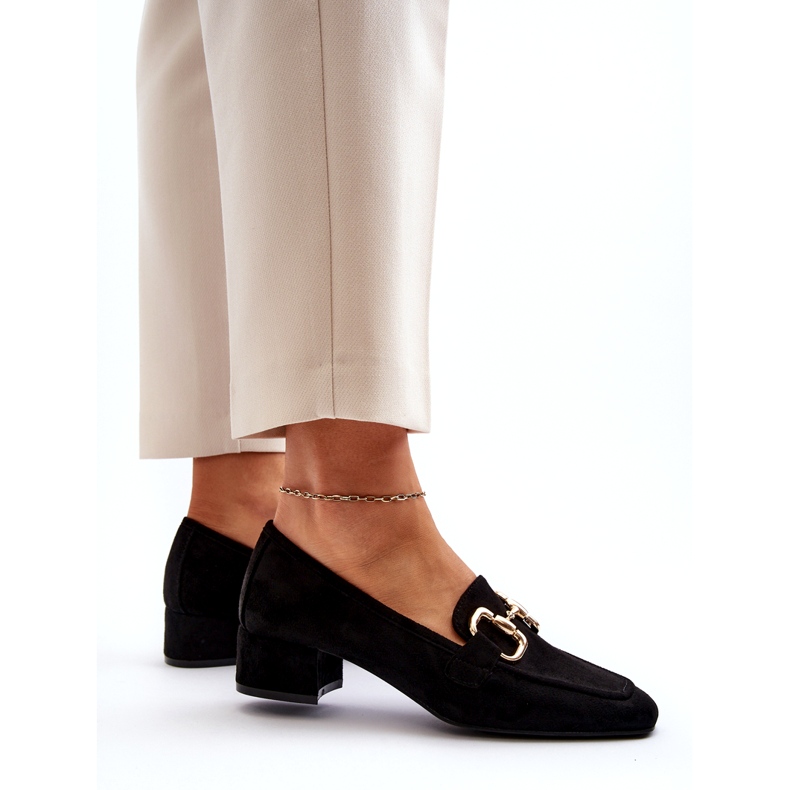 Bellucci Niedrige Blockpumps mit Verzierung, schwarz 2