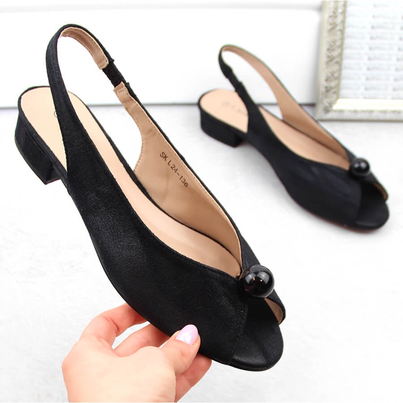 Damen-Sandalen mit niedrigem Absatz, schwarz, T.Sokolski 136 1