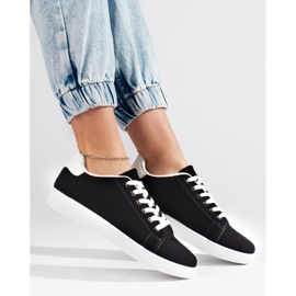 Schwarze Wildleder-Sneaker für Damen 1
