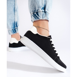 Schwarze Wildleder-Sneaker für Damen 3