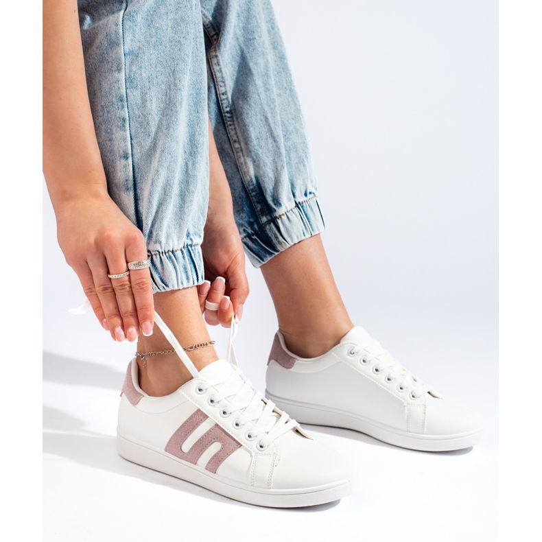 Weiße und rosa Damen-Sneaker 1