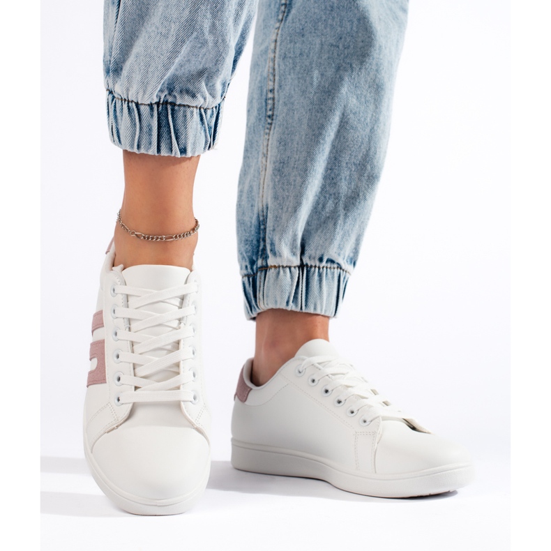 Weiße und rosa Damen-Sneaker 2