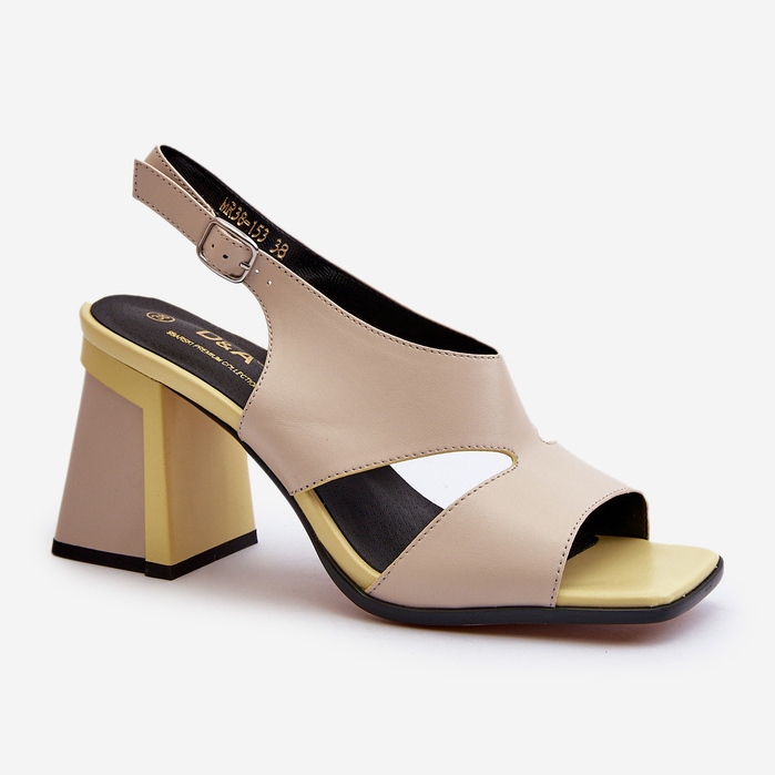 S.Barski Damensandalen mit hohem Absatz Beige D&amp;A MR38-153 1