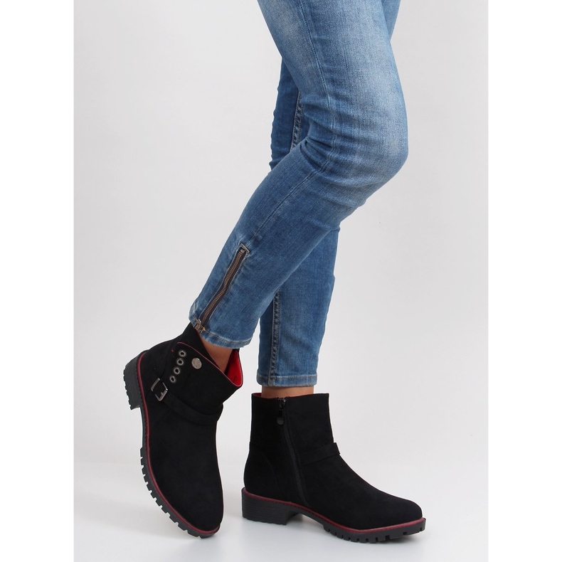 Jodhpurstiefelette mit Besatz r112p Schwarz 1