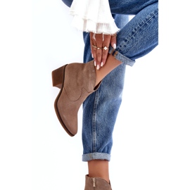 S.Barski Wildleder-Cowboystiefel mit Reißverschluss D&amp;A SN622-29 Dunkelbeige 2