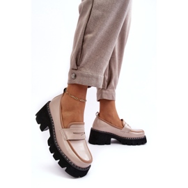 S.Barski Damen-Mokassins aus Leder D&amp;A MR870-32 Beige 2