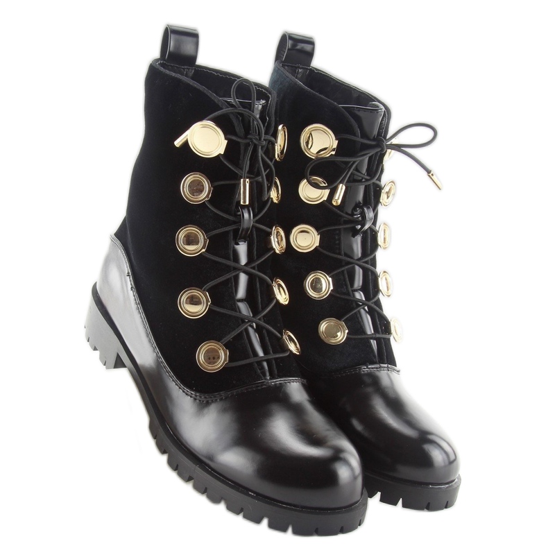 Veloursarbeiter mit Knöpfen R113p schwarz 2