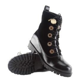 Veloursarbeiter mit Knöpfen R113p schwarz 1