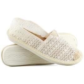 Beige Mesh-Espadrilles, luftige Damen-Espadrilles 1