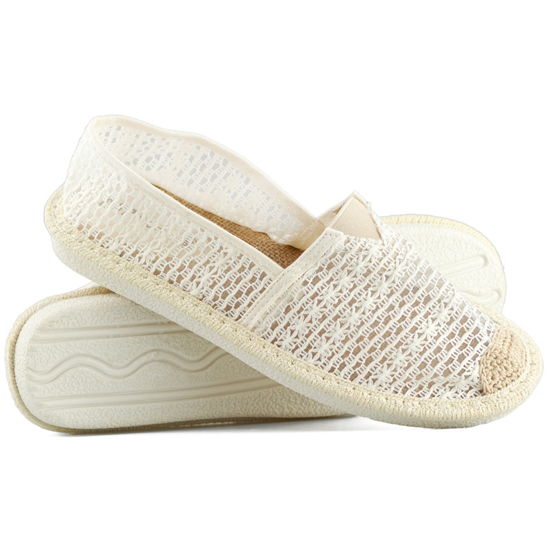 Beige Mesh-Espadrilles, luftige Damen-Espadrilles 1