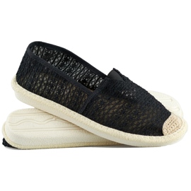 Schwarze Mesh-Espadrilles, luftige Damen-Espadrilles 1