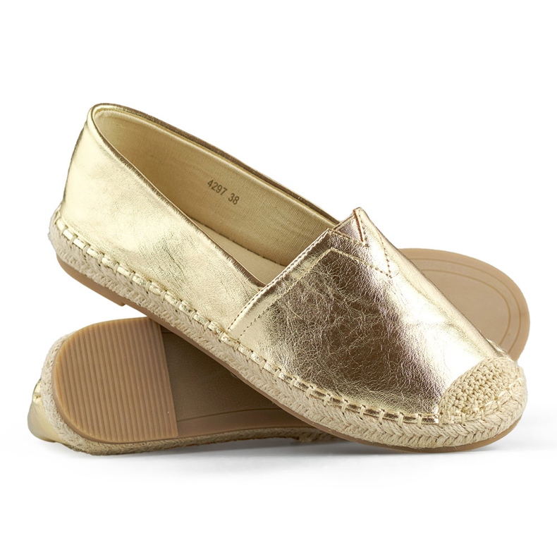 Goldene Espadrilles für Damen, bequeme goldene Schuhe für den Sommer 1