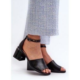 Vinceza Damen-Sandalen mit hohem Absatz aus Öko-Leder, Schwarz Horissa 2