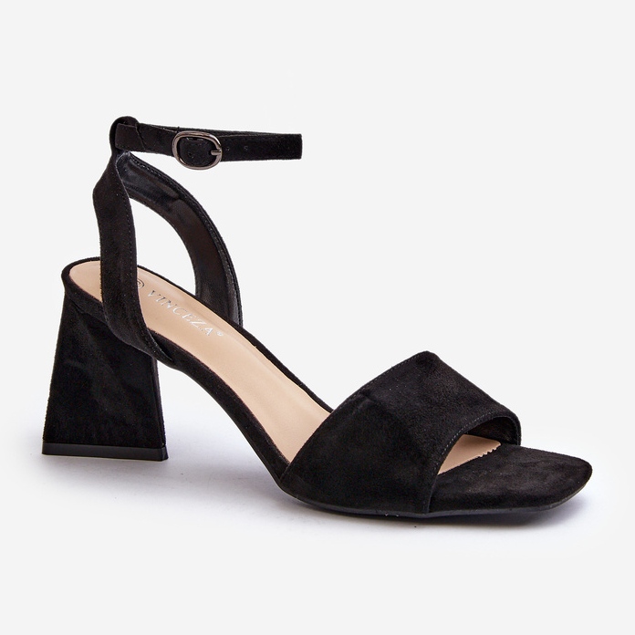 Vinceza Damen-Sandalen mit hohem Absatz aus Öko-Wildleder in Schwarz von Upttima 1