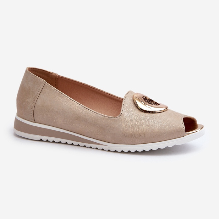 Jezzi Damenpumps mit Öko-Lederverzierung, Gold Biolita golden 1