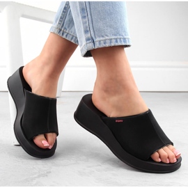 Bequeme, duftende schwarze Keilhausschuhe für Damen Zaxy LL285084 1