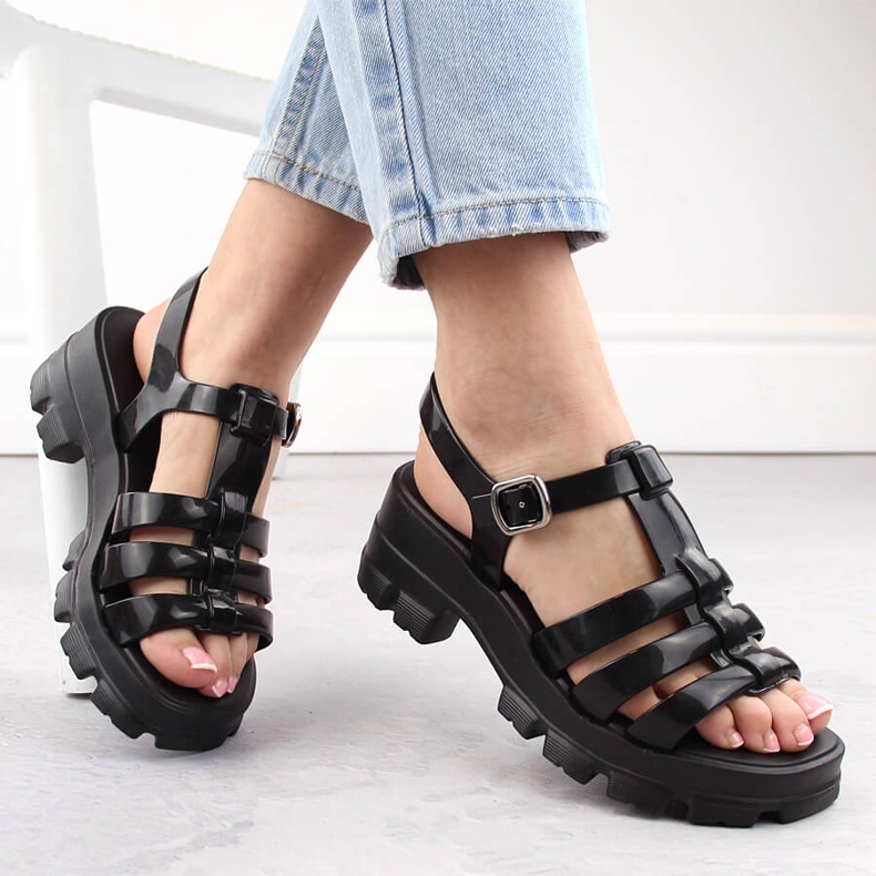 Bequeme Damensandalen, parfümiert, Gummi, schwarz, Zaxy NN285039 1