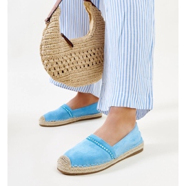 Blaue Espadrilles mit Abia-Strasssteinen 1