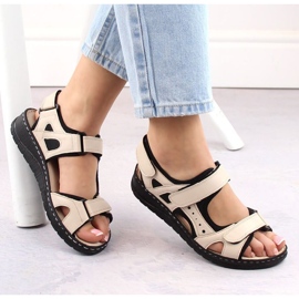 Bequeme Ledersandalen Artiker W HBH77, beige 1