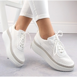 Damen-Plateau-Sportschuhe, weiß McBraun 23219 1