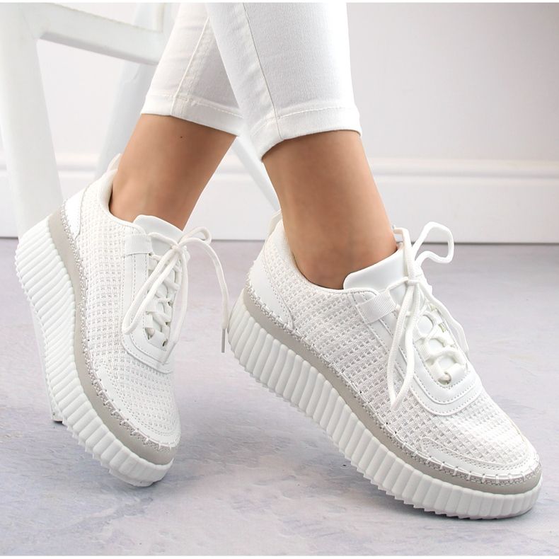 Damen-Plateau-Sportschuhe, weiß McBraun 23219 1