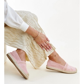 Rosa Espadrilles mit Abia-Strasssteinen 1