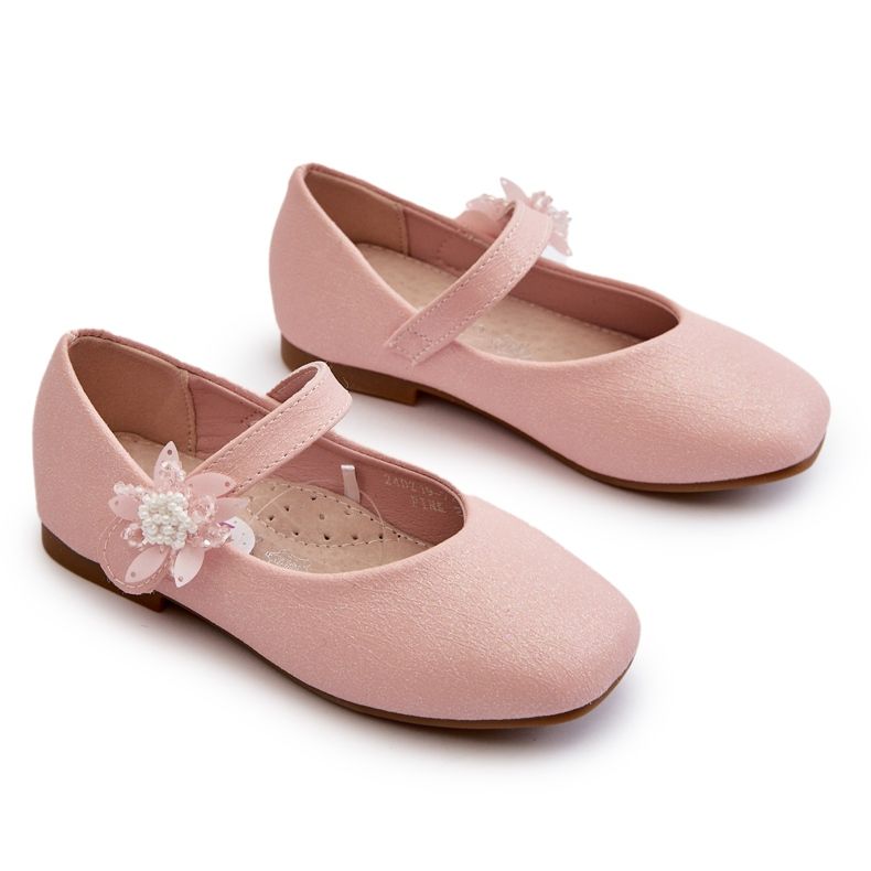 Miss Glitzer-Ballerinas für Kinder mit Klettverschluss, rosa 4