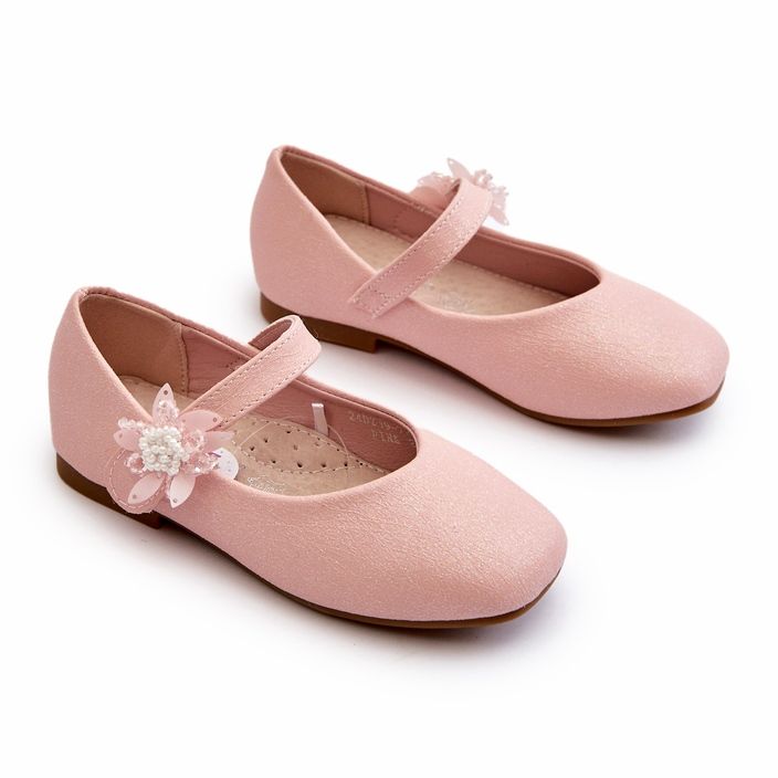 Miss Glitzer-Ballerinas für Kinder mit Klettverschluss, rosa 2