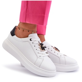 Vinceza Damen-Ledersneaker mit Teddybär, Weiß Mirven 4