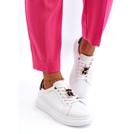 Vinceza Damen-Ledersneaker mit Teddybär, Weiß Mirven 2