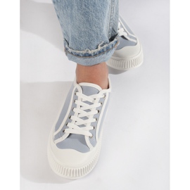 Hellblaue Plateau-Sneaker für Damen 2