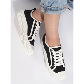 Schwarze Plateau-Sneaker für Damen 5