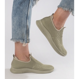 Grüne Slip-on-Sportschuhe für Damen 2