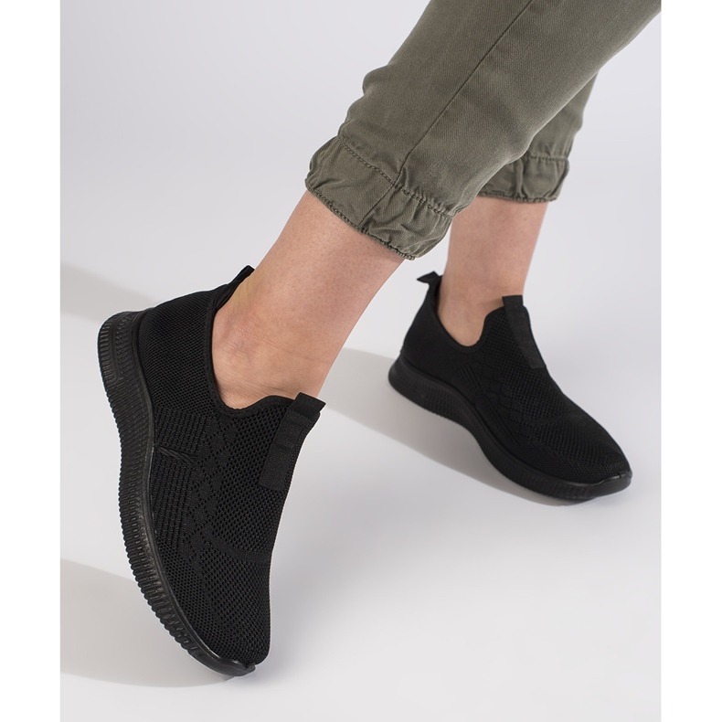 Schwarze Slip-on-Sportschuhe für Damen 2