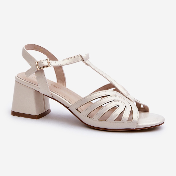 Damen-Sandalen mit hohem Absatz Sergio Leone SK880 Pearl weiß 1