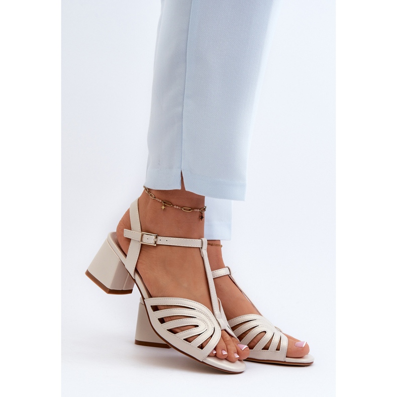 Damen-Sandalen mit hohem Absatz Sergio Leone SK880 Pearl weiß 2