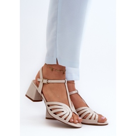 Lack-Damen-High-Heel-Sandalen Sergio Leone SK880 Beige 2