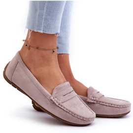 Confly Frauen Wildleder Moccasins Gray Lila Lenvie grau 11