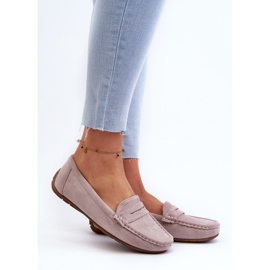 Confly Frauen Wildleder Moccasins Gray Lila Lenvie grau 5