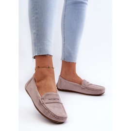 Confly Frauen Wildleder Moccasins Gray Lila Lenvie grau 6