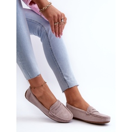 Confly Frauen Wildleder Moccasins Gray Lila Lenvie grau 1