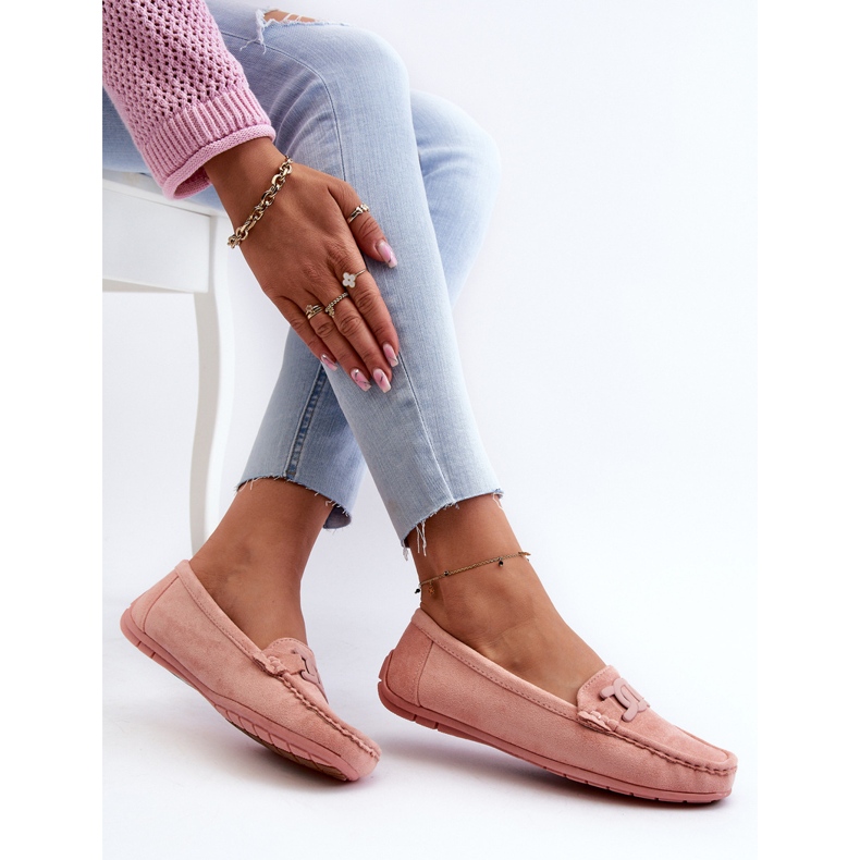 Modische Wildleder-Loafer für Damen in Hellrosa von Rabell 1