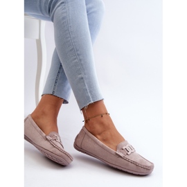 Damen Modische Wildleder Mokassins Lila Rabell 1