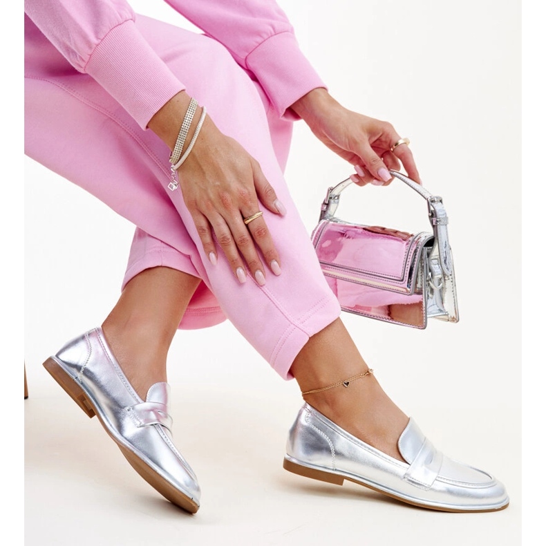 Silberne klassische Nasia-Mokassins silber- 1