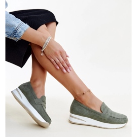 Grüne perforierte Muna-Schuhe 1