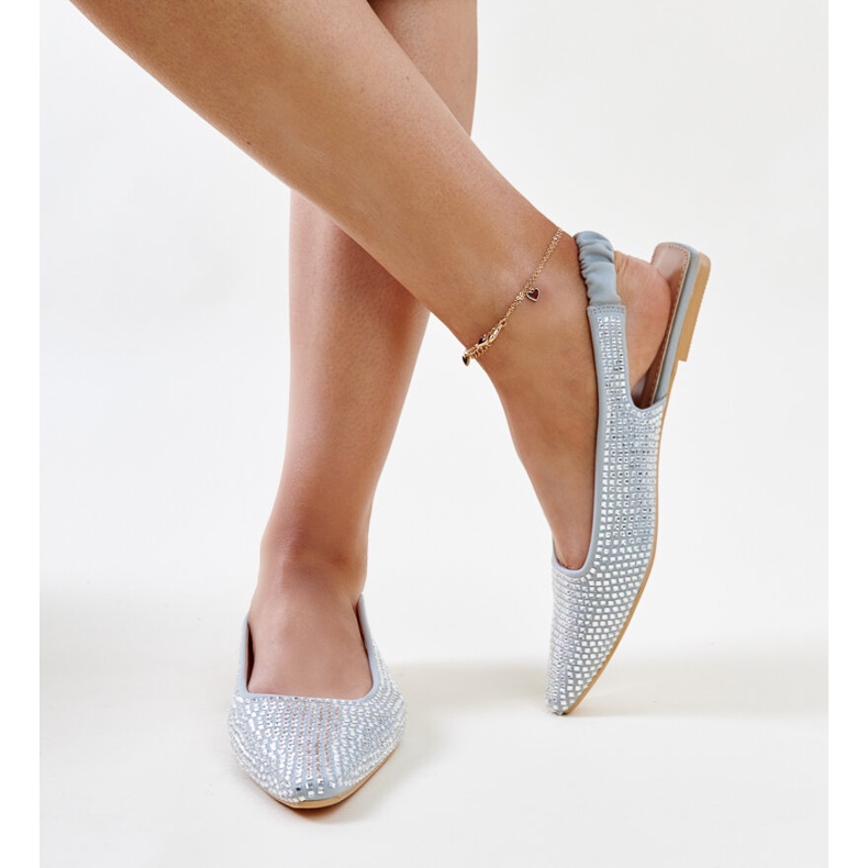 Glänzende graue Open-Toe-Sandalen von Nadiana 1