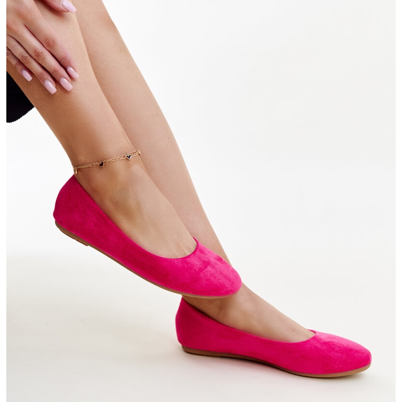 Rosa Ballerinas aus Jala-Öko-Wildleder 1